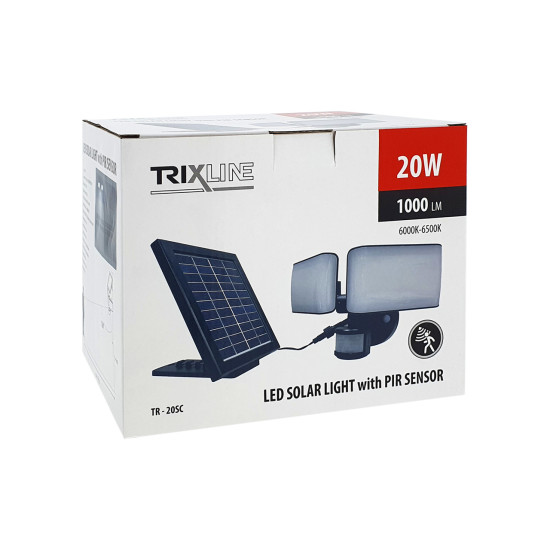 Trixline TR-20SC napelemes fényvető 20w 1000Lm