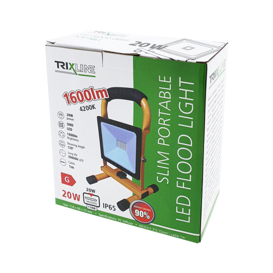 Trixline TR FP-301 hordozható LED reflektor 20w