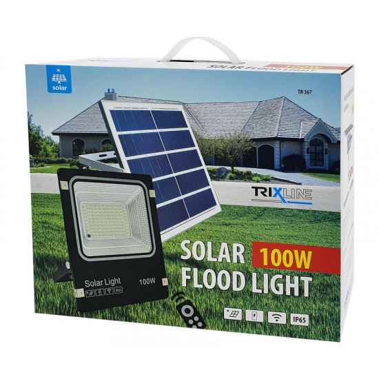 Trixline TR367 LED napelemes reflektor 100W 10.000lm IP65
